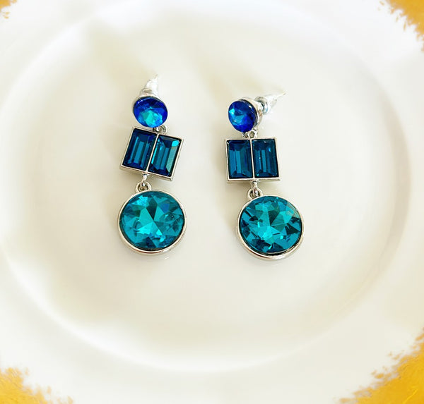Beautiful faux gemstone dangling pierced earrings