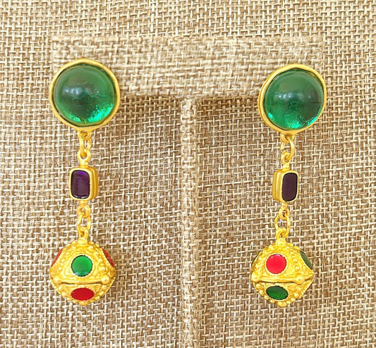 Stunning pierced style statement dangle earrings.