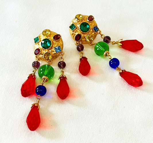 Runway couture style statement pierced earrings.