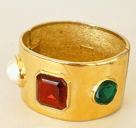 Vintage 80s signed CINER bangle style hinged bracelet
