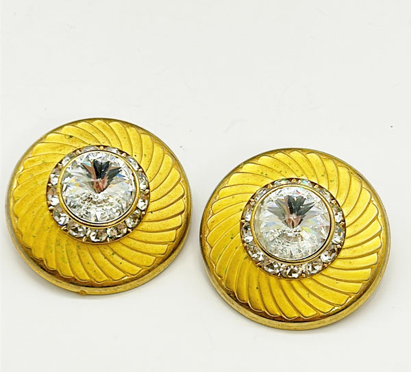 80s vintage large statement clip on earrings.