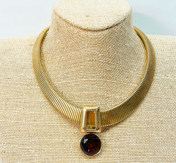 1970’s Park Lane signed omega style collar necklace
