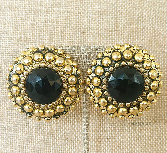 Extra large vintage 80s statement size clip on earrings