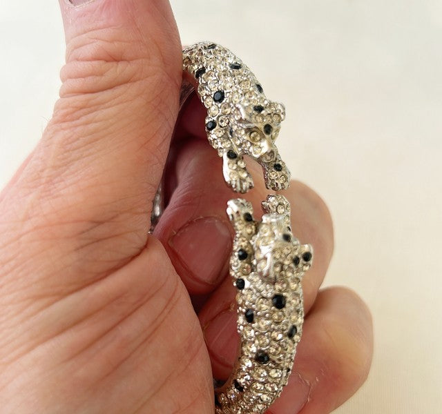 Signed Kenneth Lane double leopard bracelet.