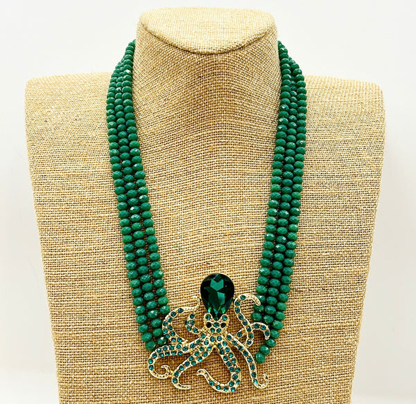 Multi strand octopus statement necklace.