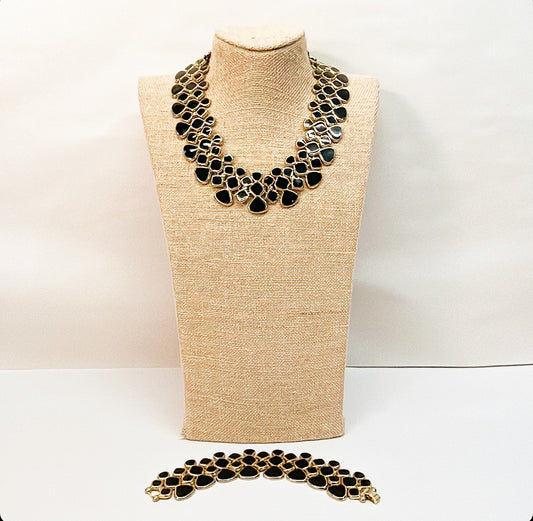 1980’s statement necklace with matching bracelet