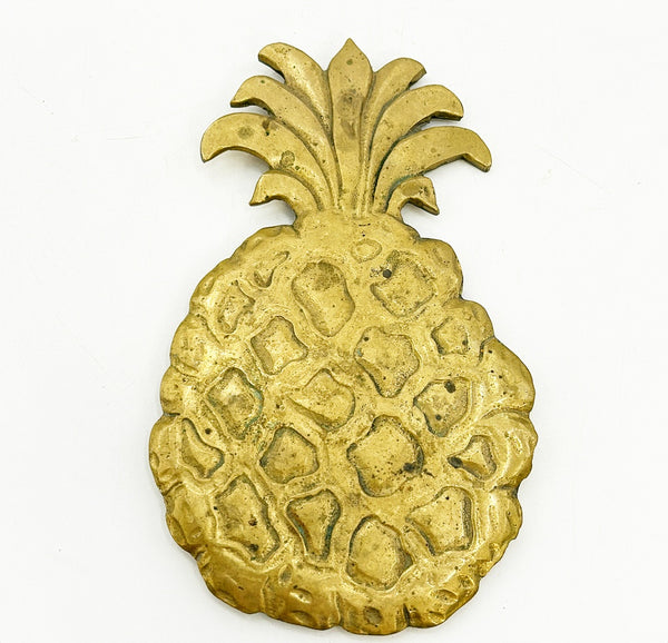 Vintage 80s solid brass pineapple trivet