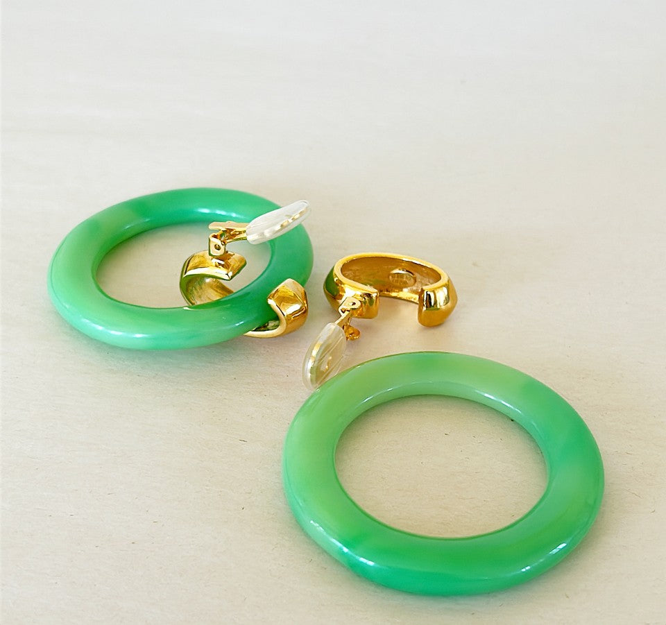 Extra large clip on statement earrings signed Kenneth Lane