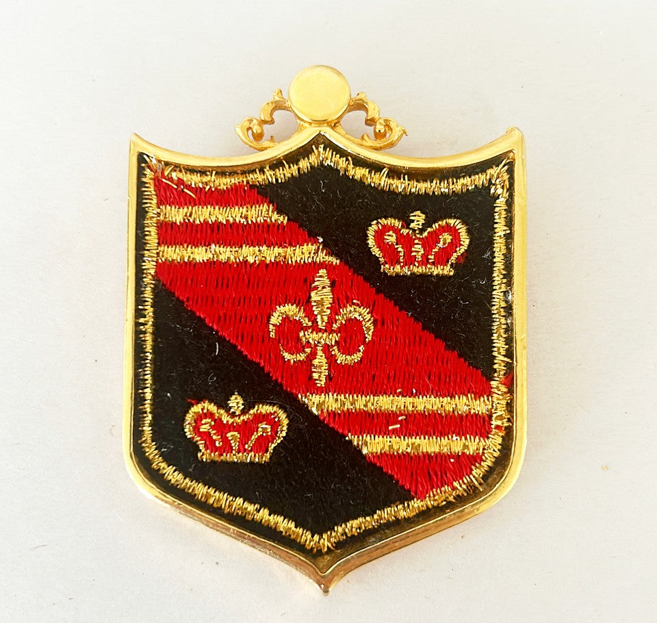 Signed rare Kramer family shield style couture style brooch.