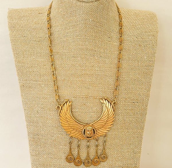 Rare early 1970s Egyptian style statement necklace.