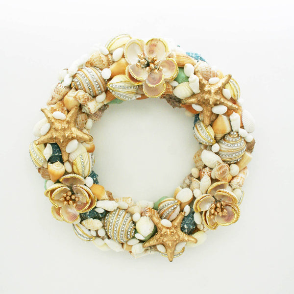 Jeweled Blue Seashell Wreath