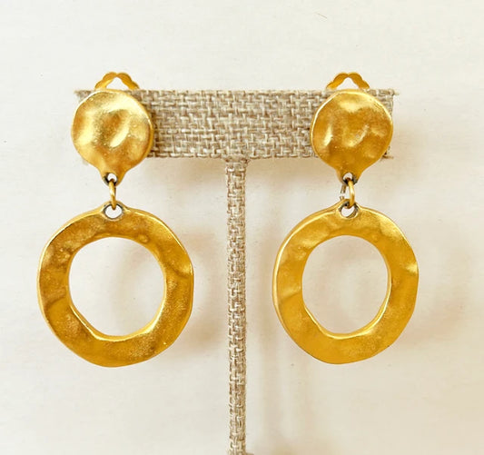 1980s larger sized signed Maxine Denker designer clip on earrings.