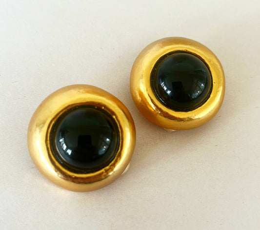 Large statement quality made couture style clip on earrings from the late 80