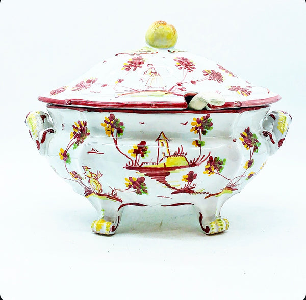 Vintage Hand Painted Soup Tureen