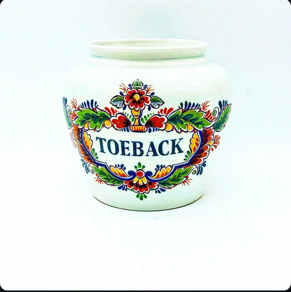 Polychroom Zenith Gouda 1749 Multicolor Floral Round Shape Toeback Jar