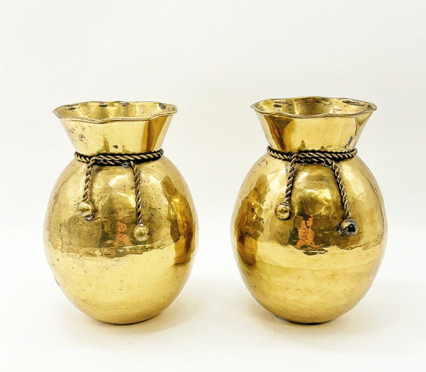 80’s vintage matching solid brass vases