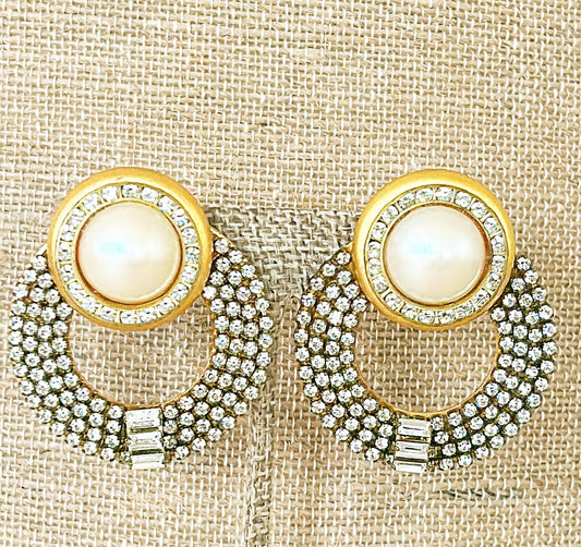 Super size vintage 80s statement clip on earrings