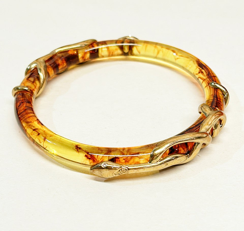 Rare vintage acrylic tortoise style bangle bracelet