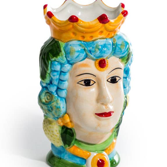 Sicilian Queen Moor Head Ceramic Storage Pot