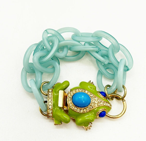 Vintage statement frog bracelet.