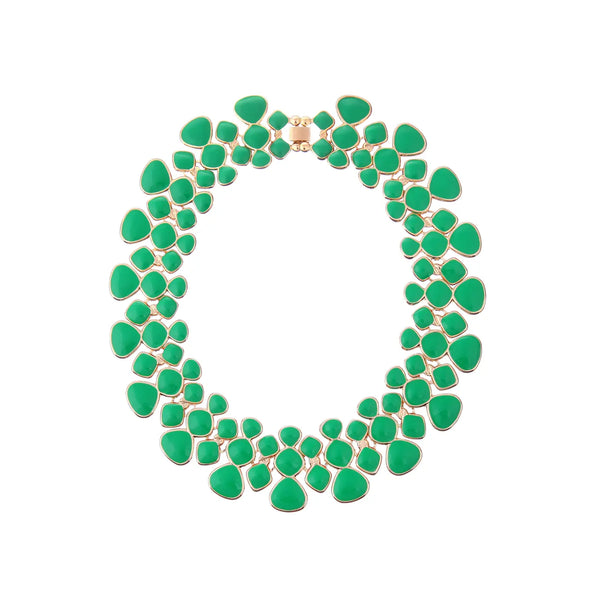 Beautiful Kelly Green Honey Comb Necklace