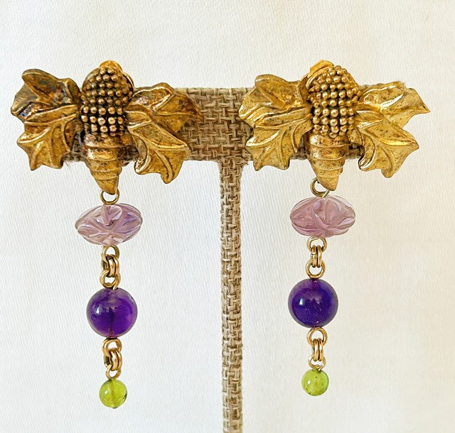 Stamped 1990 Stephen Dweck clip statement earrings.