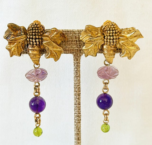 Stamped 1990 Stephen Dweck clip statement earrings.
