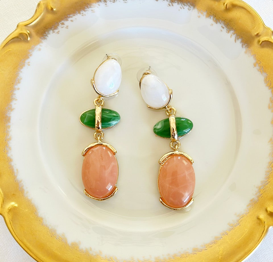 Multi stole dangling pierced earrings