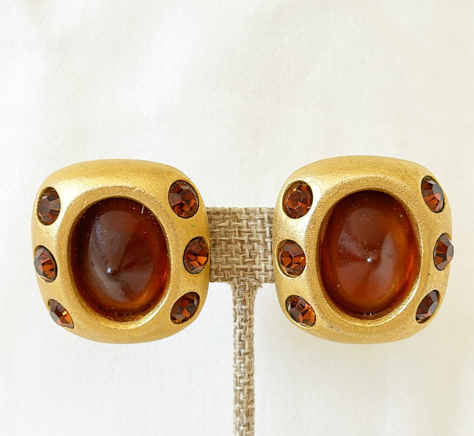 Runway late 80s statement size & look clip on earrings.