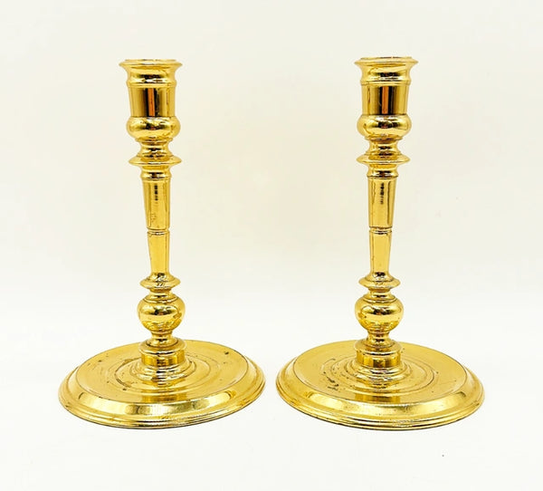 Pair of vintage Baldwin, brass traditional, candle sticks.