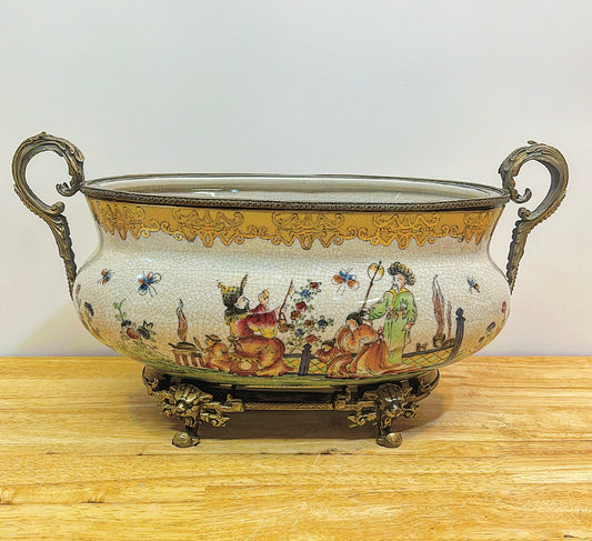 Stunning vintage larger scale chinoiserie style planter.