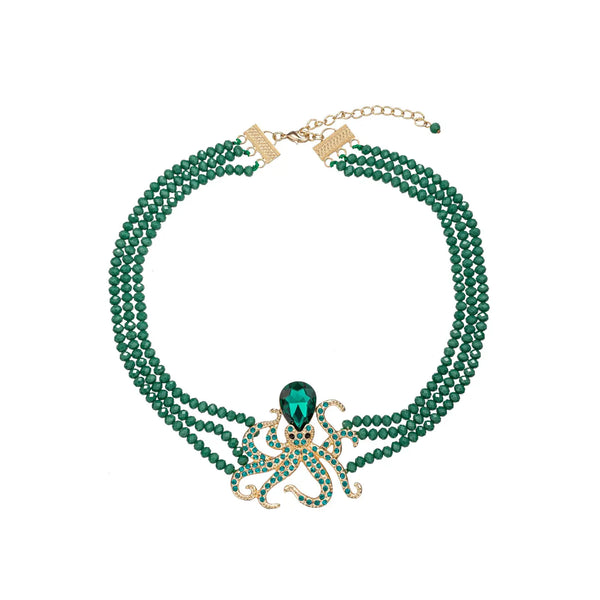 Octopus Statement Beaded Necklace