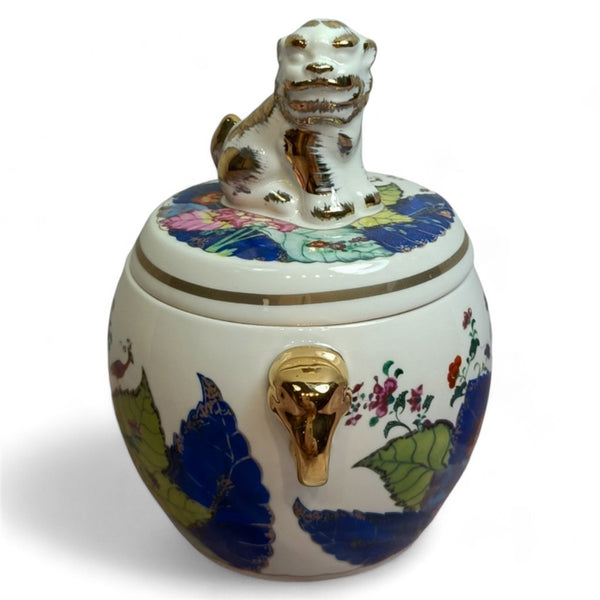 Porcelain Lidded Box -Tobacco Leaf