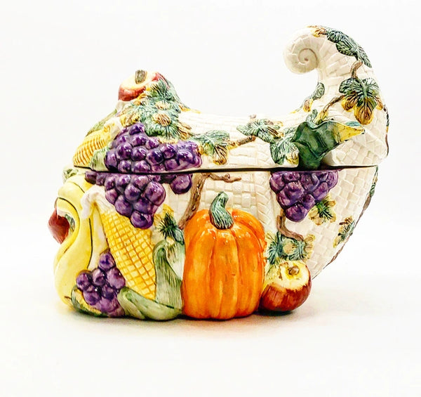 Vintage signed Cornucopia Fitz and Floyd soup tureen stamped 1993