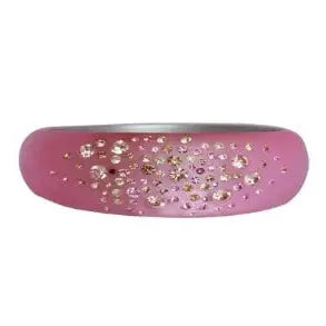 Zirconite Jeweled Acrylic Opaque Bangle Bracelet.