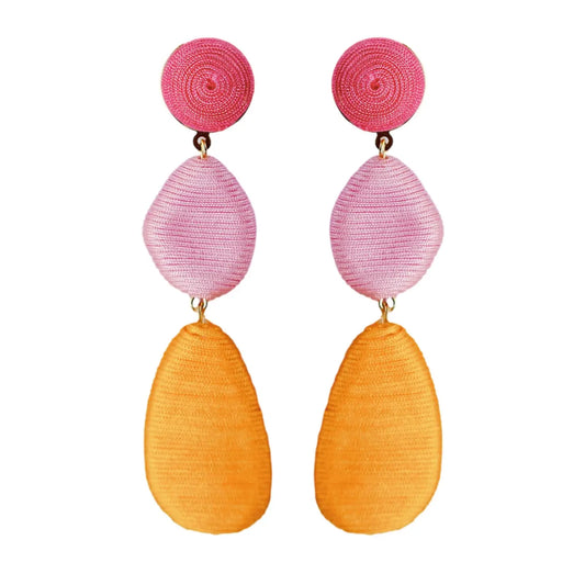 Pink Ombre Statement Drop Earrings