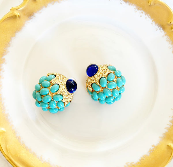Large clip on style statement earrings.