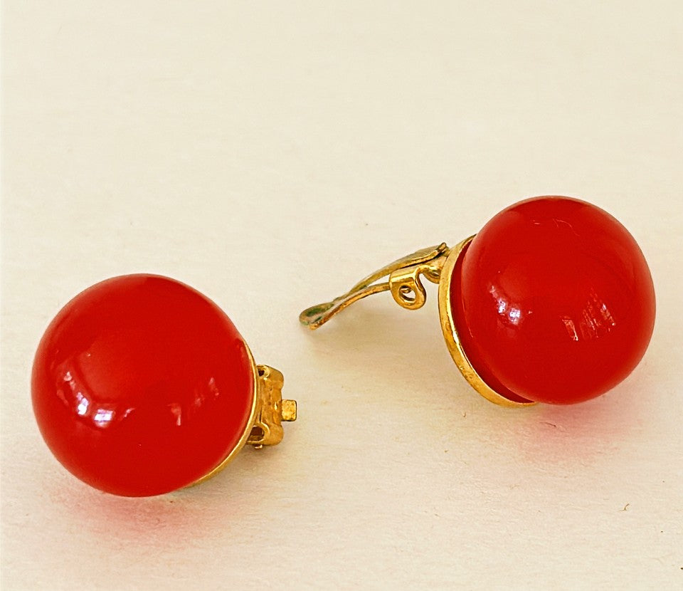 1970s signed designer clip on earrings