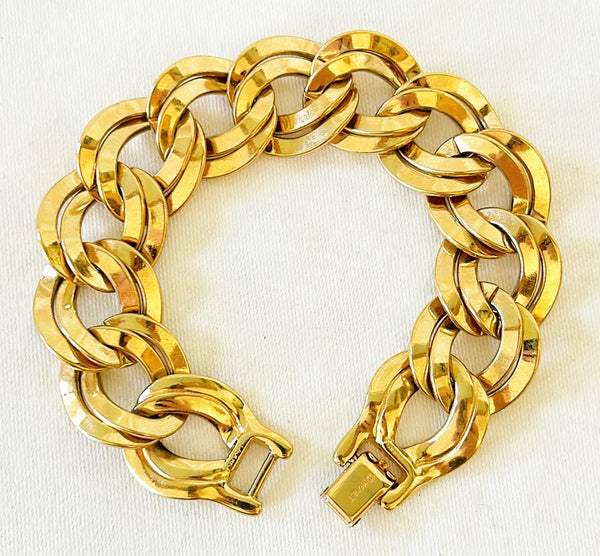 Classic 80s signed large chunky link designer style bracelet