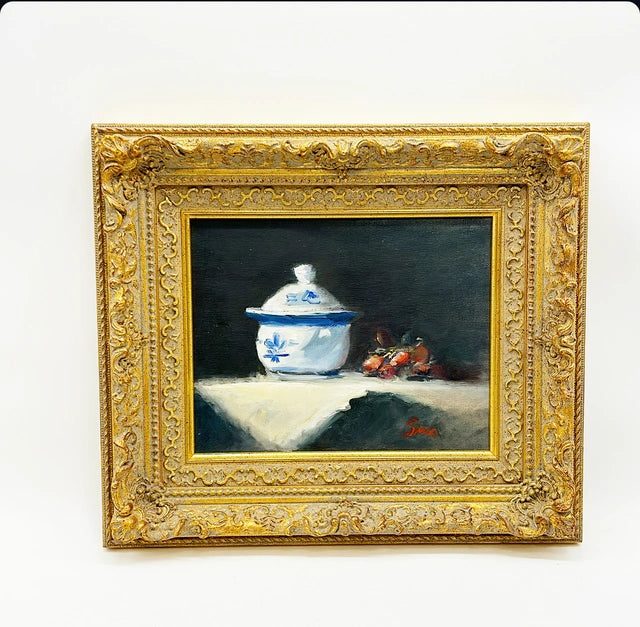 Fine original still life oil painting framed