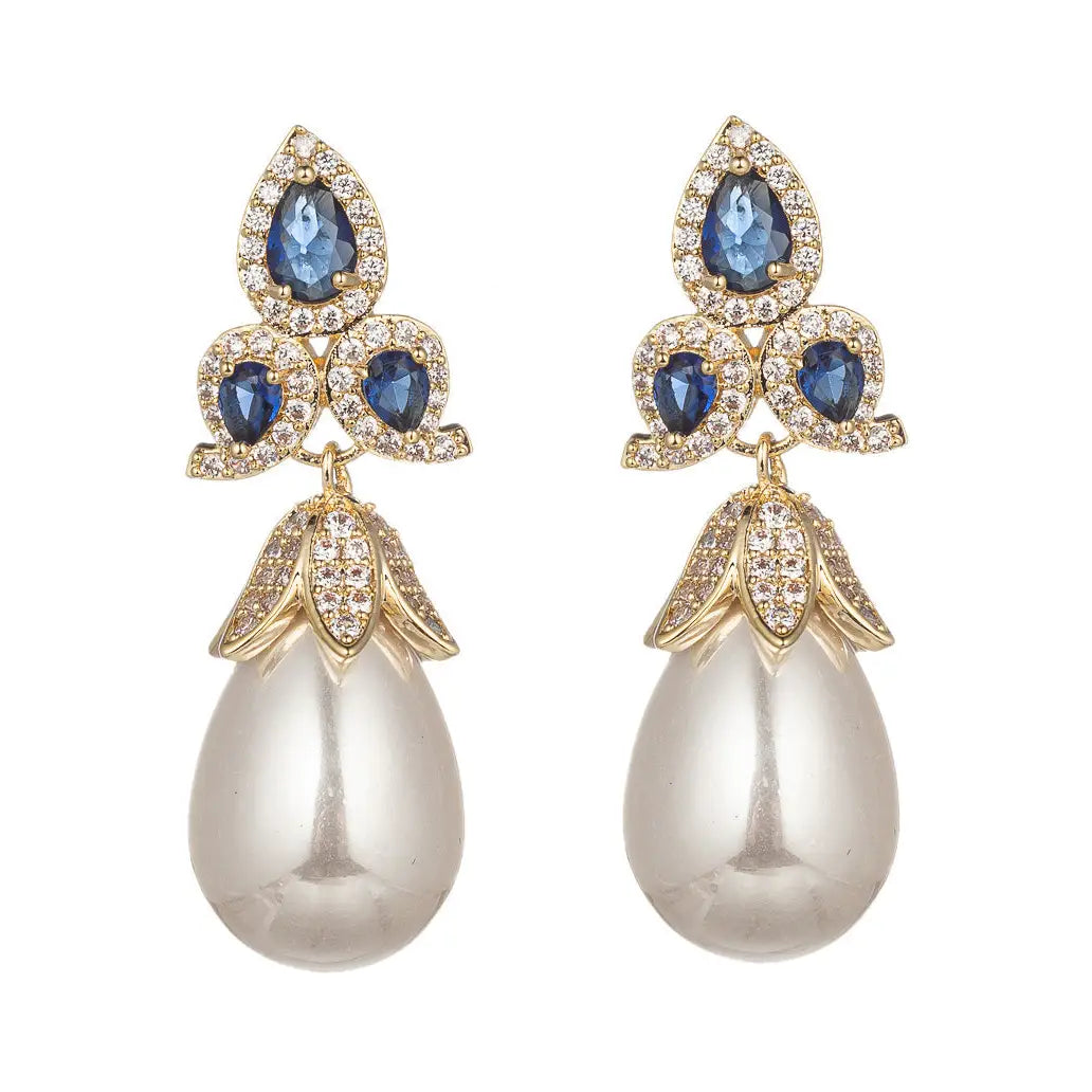 Royal Blue Cz Statement Earring