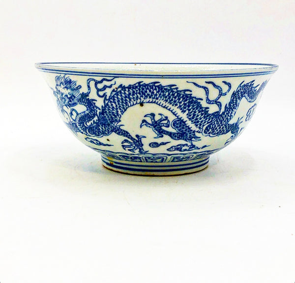 Blue and White Chinoiserie Mud Stomped Bowl