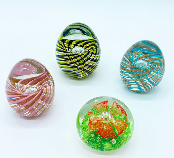 Set of 4 vintage Murano style art glass paperweights. – Parker Kennedy