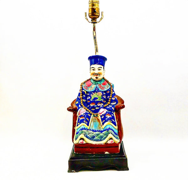 French Mounted Chinoiserie Figure Lamp