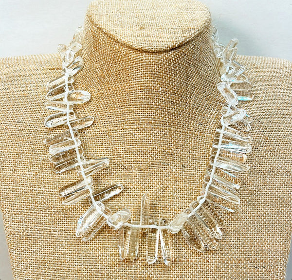 Vintage signed Kenneth Jay Lane clear acrylic statement necklace.