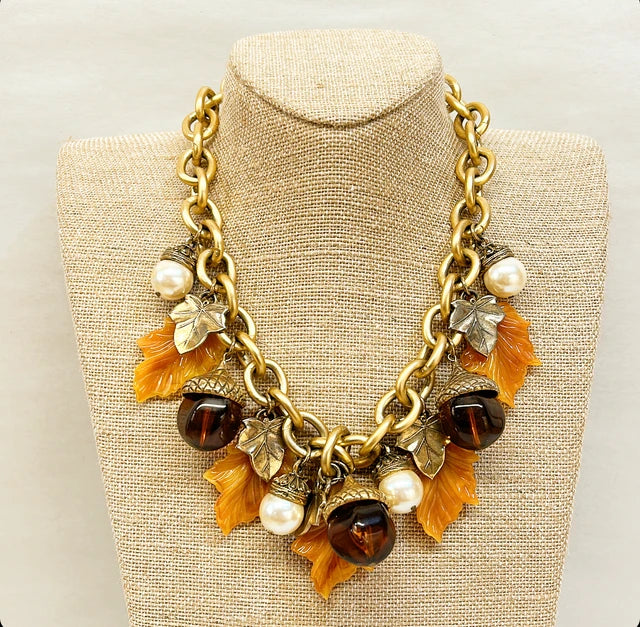 Vintage designer Les Bernard chunky statement necklace