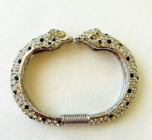 Signed Kenneth Lane double leopard bracelet.