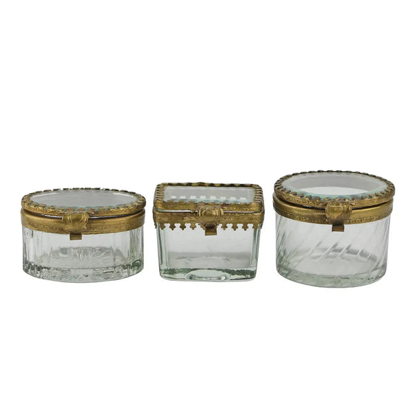 Beveled Glass Boxes, Set of 3