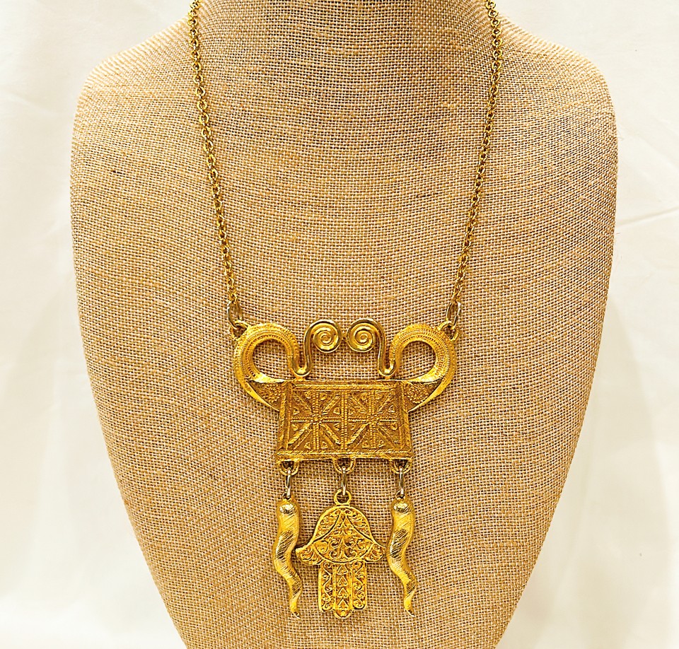 Signed Alexis Kirk couture runway style statement necklace