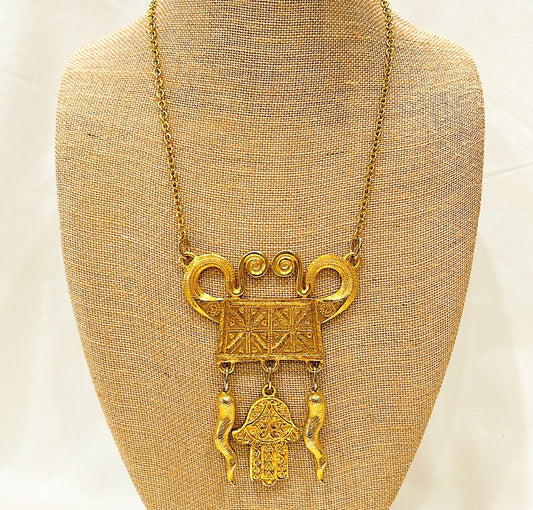 Signed Alexis Kirk couture runway style statement necklace